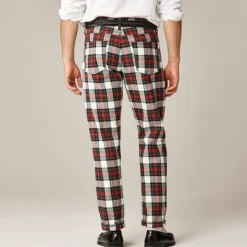 Classic five-pocket twill pant in Stewart tartan