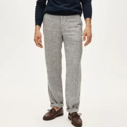 Classic-fit linen trouser