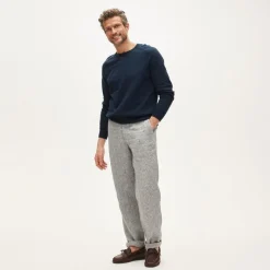 Classic-fit linen trouser