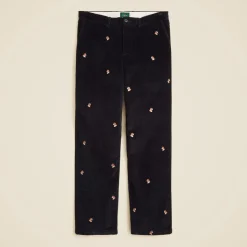 Classic-fit 8-wale corduroy pant with dog embroidery