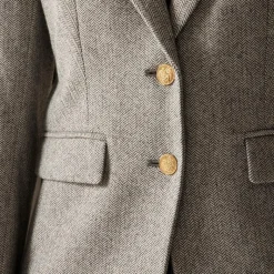 École blazer in herringbone wool blend
