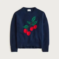 Collection cashmere sweater with intarsia print