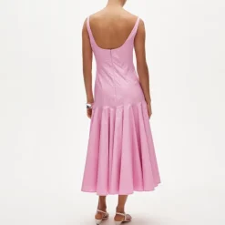 Collection drop-waist dress in cotton poplin