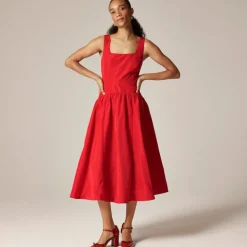 Collection drop-waist dress in taffeta