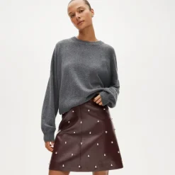 Collection Fairfax skirt in studded faux leather