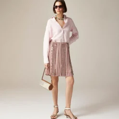 Collection Gwen knee-length layered slip skirt in sequin-striped chiffon