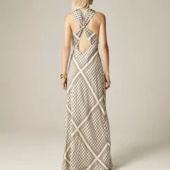 Collection halter slip dress in foulard print
