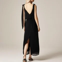 Collection lace and ruffle midi dress in chiffon