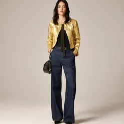 Collection lady jacket in crinkled lamé