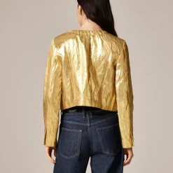 Collection lady jacket in crinkled lamé