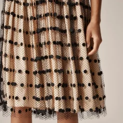 Collection layered mesh skirt with dots