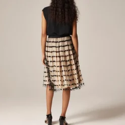 Collection layered mesh skirt with dots