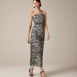 Collection ruched maxi dress in zebra print