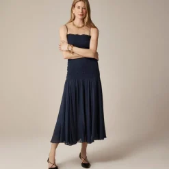 Collection smocked chiffon dress