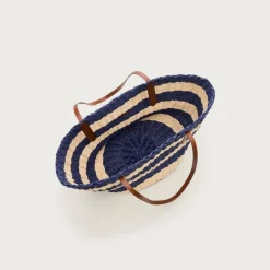 Como woven straw tote in stripe