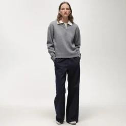 Cosmo pant in pinstriped Italian studio wool
