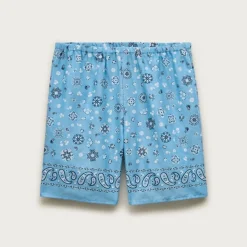 Cotton voile bandana short in paisley print