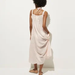 Cotton voile lace-trim sundress