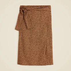 Cotton voile side-tie sarong in leopard print
