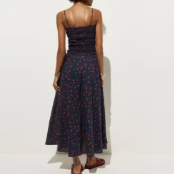 Cotton voile smocked sundress in cherry print
