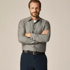 Cotton-cashmere blend shirt in check