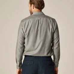 Cotton-cashmere blend shirt in check