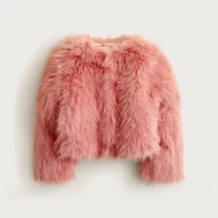 Crewcuts Collection cropped faux-fur jacket