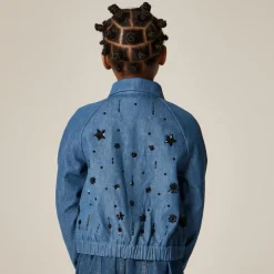 Crewcuts Collection embellished cropped jacket in drapey denim