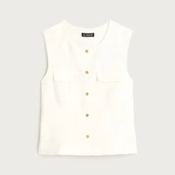 Crewneck vest in city crepe