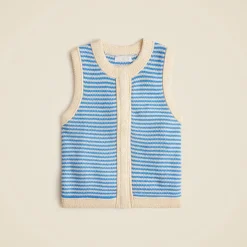 Cropped sweater shell in stripe
