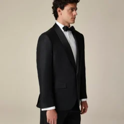 Crosby Classic-fit shawl-collar tuxedo jacket in linen herringbone