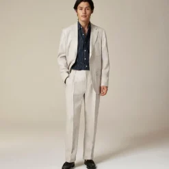 Crosby Classic-fit suit jacket in linen herringbone