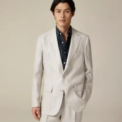 Crosby Classic-fit suit jacket in linen herringbone