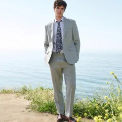 Crosby Classic-fit suit jacket in English wool-linen blend