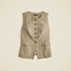 Cutaway vest top in linen