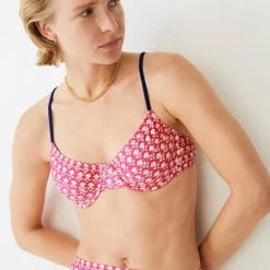 DD 1993 underwire bikini top in pink stamp floral
