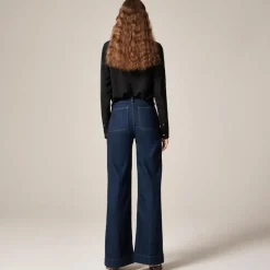Denim trouser jean with stacked buttons