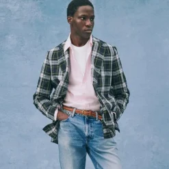 Double-breasted blazer in Japanese seersucker