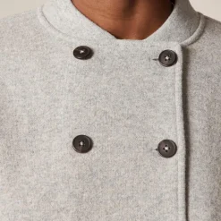 Double-breasted jacket in knit wool blend
