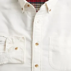Double-faced brushed cotton oxford overshirt