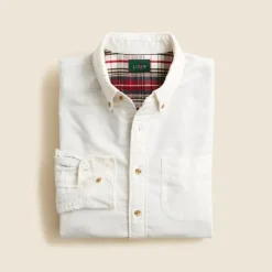 Double-faced brushed cotton oxford overshirt