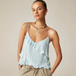 Drapey ruffle camisole in chiffon