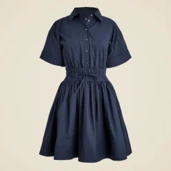 Elena mini shirt-dress in cotton poplin