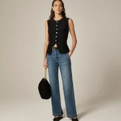 Essential cutaway vest top in textured satin