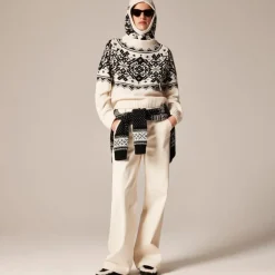 Fair Isle snowflake mockneck sweater in vintage wool