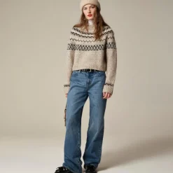 Fair Isle wide-mockneck sweater