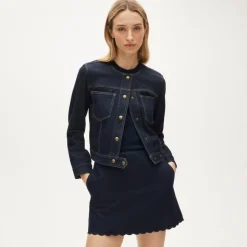 Fairfax scalloped mini skirt in denim