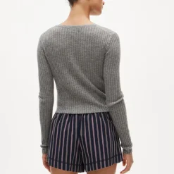 Featherweight cashmere pointelle cardigan
