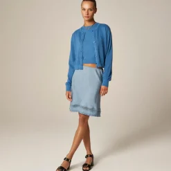 Featherweight cashmere-blend cropped sweater shell