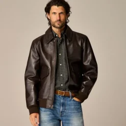 Flight jacket in Italian leather